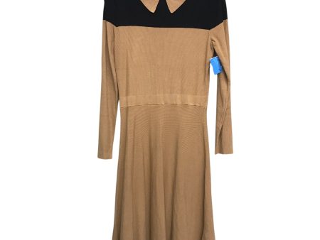 Dress Casual Midi By New York And Co In Black & Tan, Size:M Cheap