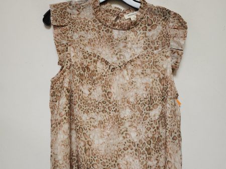 Top Short Sleeve By Monteau In Leopard Print, Size: L Online