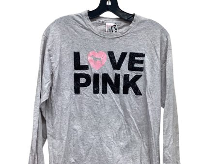 Top Long Sleeve By Pink In Grey, Size: S Hot on Sale