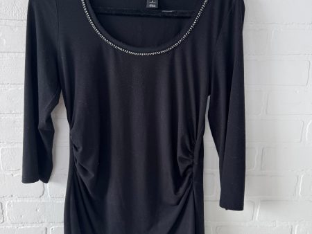 Top Long Sleeve By White House Black Market In Black Silver, Size: S Discount