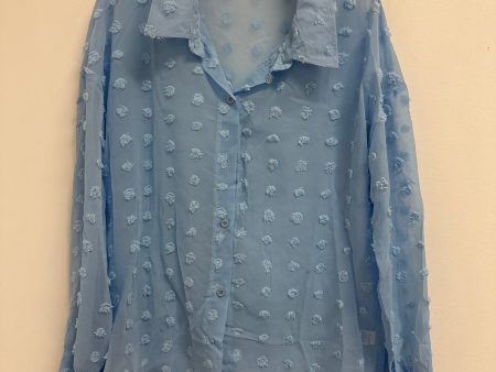 Blouse Long Sleeve By Clothes Mentor In Blue, Size: L For Cheap