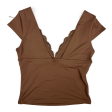 Top Short Sleeve By Reoria In Brown, Size: M Supply