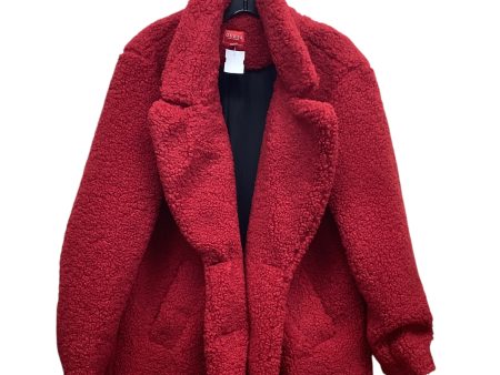 Coat Faux Fur & Sherpa By Guess In Red, Size: L For Cheap