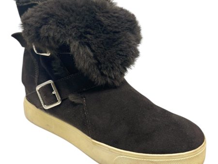 Wells Faux Fur-Trim Suede Boots By J Slides In Brown, Size: 9 Online Hot Sale