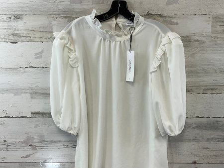 Top Short Sleeve By Calvin Klein In White, Size: Xl Online Sale