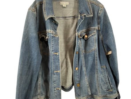 Jacket Denim By Ava & Viv In Blue Denim, Size: 1x Supply