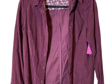 Blouse Long Sleeve By Como Vintage In Maroon, Size: Xs Cheap