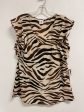 Top Short Sleeve By Cabi In Brown & Cream, Size: M Fashion