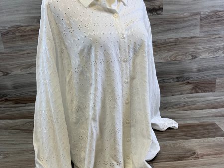 Top Long Sleeve By Torrid In White, Size: 1x Online Sale