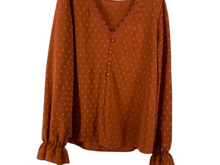 Top Long Sleeve By Shein In Brown, Size: Xl Cheap