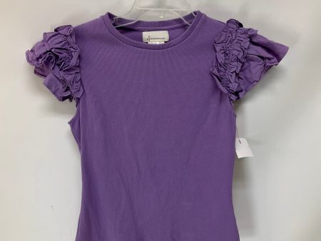 Top Short Sleeve Basic By Anthropologie In Purple, Size: S Discount