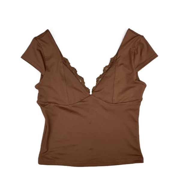 Top Short Sleeve By Reoria In Brown, Size: M Supply