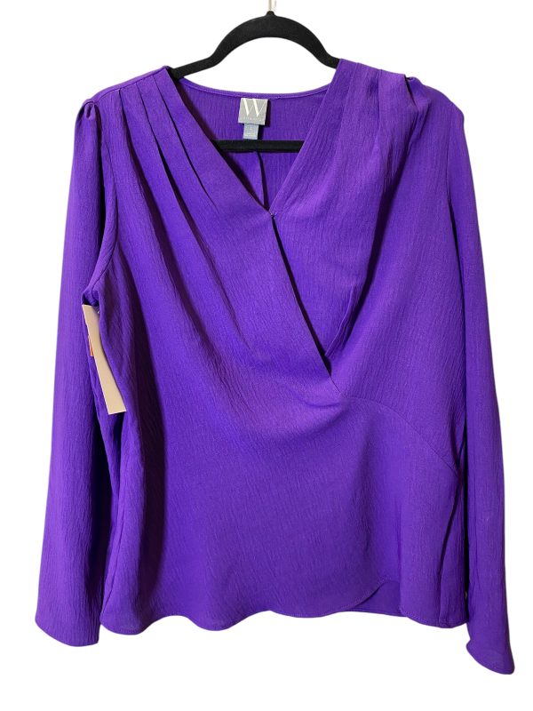 Top Long Sleeve By Worthington In Purple, Size: L Online Hot Sale