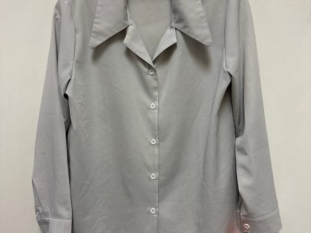 Blouse Long Sleeve By Clothes Mentor In Grey, Size: L Hot on Sale