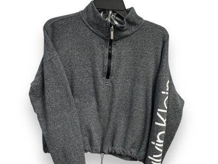 Athletic Sweatshirt Collar By Calvin Klein In Grey, Size: L Cheap