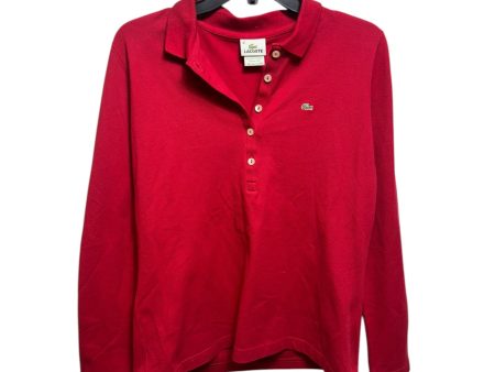 Polo Top Long Sleeve By Lacoste In Red, Size: M Cheap