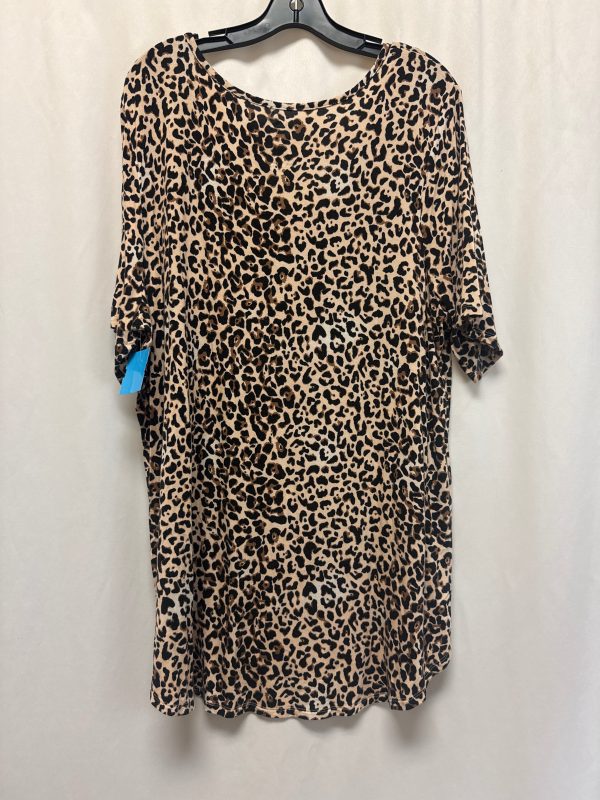 Top Short Sleeve By Maurices In Animal Print, Size: 2x Cheap