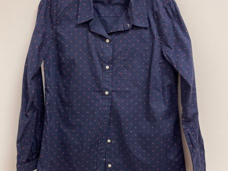 Blouse Long Sleeve By Gap In Blue & Red, Size: M Hot on Sale