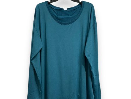 Athletic Top Long Sleeve Collar By Fabletics In Blue, Size: 3x Online Sale