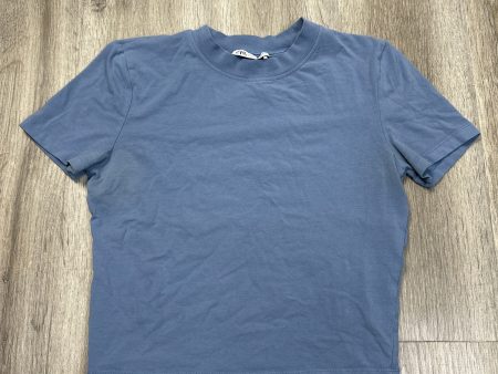 Top Short Sleeve By Zara In Blue, Size: L For Discount