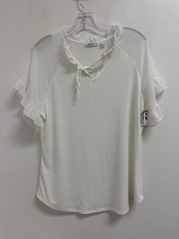 Top Short Sleeve By Notations In White, Size: L For Sale