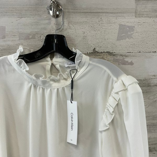 Top Short Sleeve By Calvin Klein In White, Size: Xl Online Sale