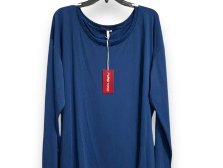 Athletic Top Long Sleeve Collar By Fabletics In Blue, Size: 3x For Discount