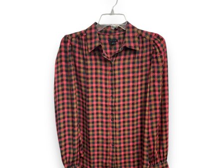 Blouse Long Sleeve By Ann Taylor In Plaid Pattern, Size: Xs For Sale