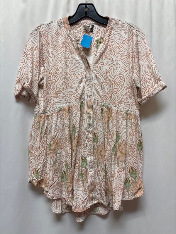 Top Short Sleeve By Anthropologie In Peach, Size: Xs Discount