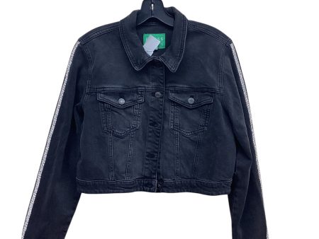 Jacket Denim By Guess In Black Denim, Size: L on Sale