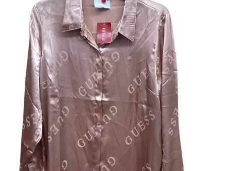 Top Long Sleeve By Guess In Peach, Size: L Online Hot Sale