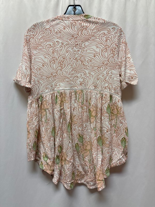 Top Short Sleeve By Anthropologie In Peach, Size: Xs Discount