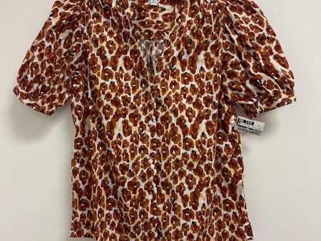 Top Short Sleeve By Nine West In Brown & Cream, Size: Xs on Sale