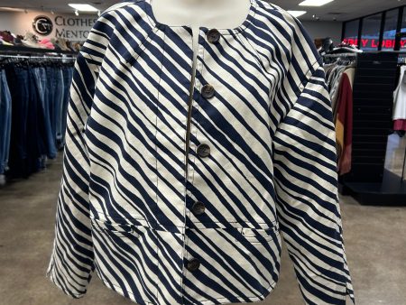 Blazer By Ann Taylor In Blue & Cream, Size: M Online