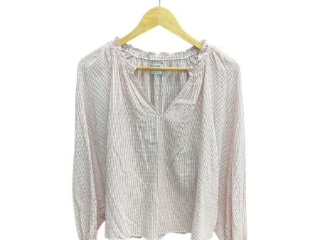 Top Long Sleeve By Old Navy In Pink & White, Size: M For Cheap