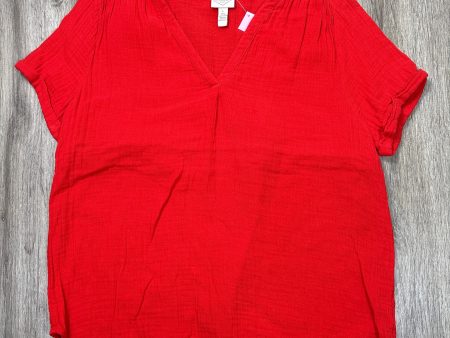 Top Short Sleeve By St Johns Bay In Red, Size: L For Discount