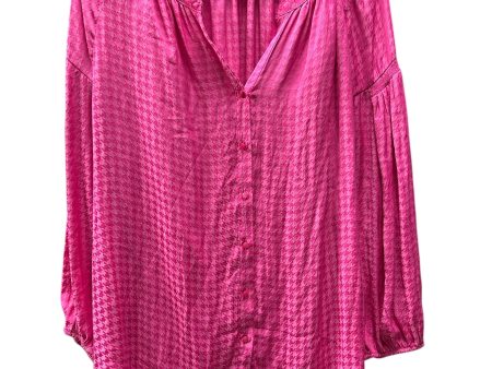 Blouse Long Sleeve By Cato In Pink, Size: 1x Cheap