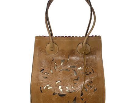 Cavo Tote Designer By Patricia Nash In Burnished Tooled Leather, Size: Large For Cheap