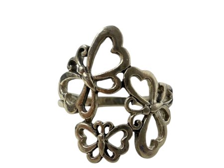 Sterling Silver Triple Butterfly Ring By Unbranded, Size: 6 Online Sale