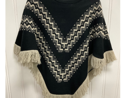 Poncho By Clothes Mentor In Black & Cream, Size: Osfm Fashion