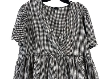 Top Short Sleeve By Madewell In Plaid Pattern, Size: Xl Online Sale