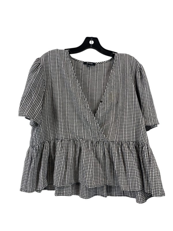 Top Short Sleeve By Madewell In Plaid Pattern, Size: Xl Online Sale