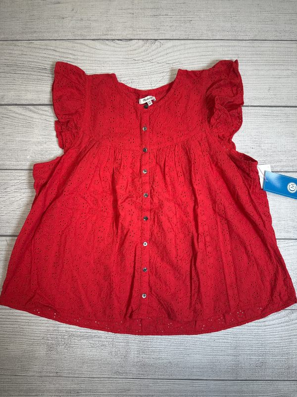 Top Sleeveless By Madewell In Red, Size: 2x Hot on Sale