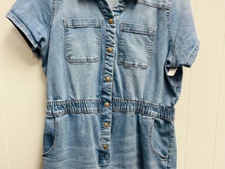 Romper By Celebrity Pink In Blue Denim, Size: Xxsp Online Sale