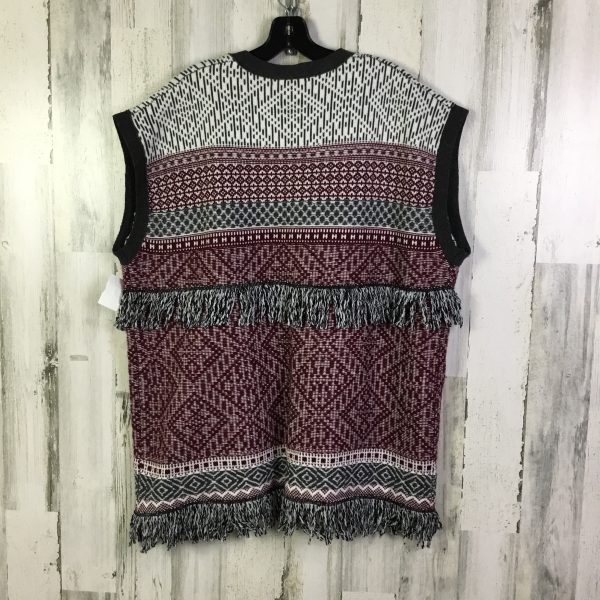 Vest Sweater By Entro In Grey & Red, Size: L Sale