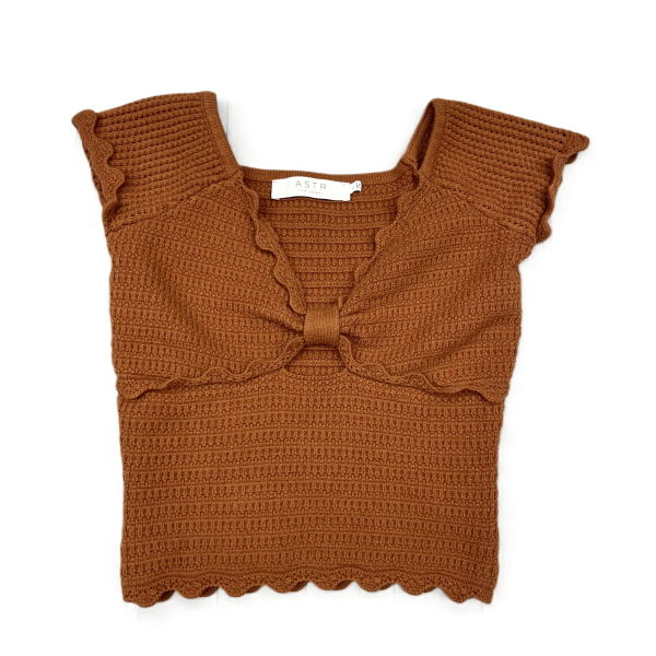 Top Short Sleeve By Astr In Brown, Size: S Online Hot Sale