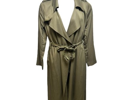 Belted Coat Trench Coat By Badgley Mischka In Green, Size: L Supply