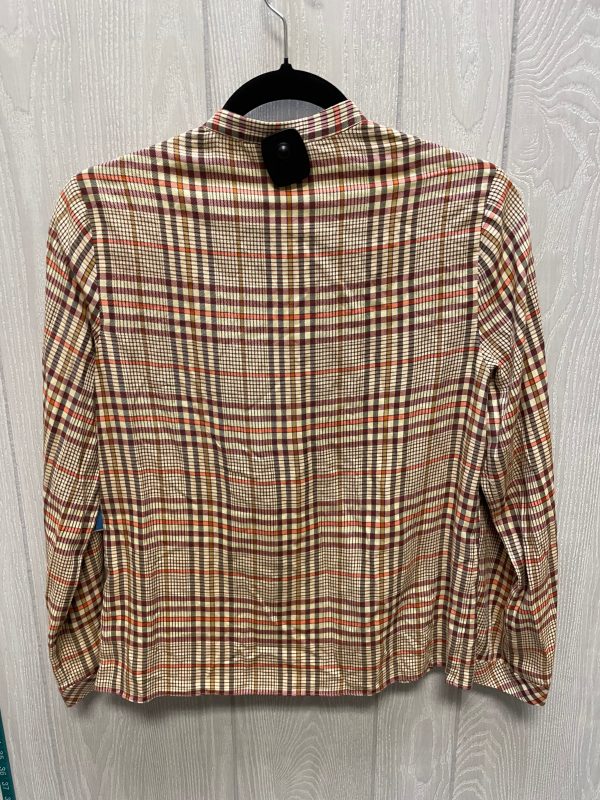 Top Long Sleeve By Zara Women In Plaid Pattern, Size: S For Sale