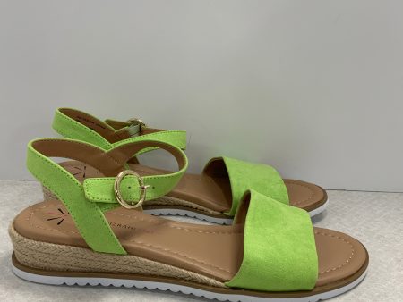 Green Sandals Flats Isaac Mizrahi Live Qvc, Size 10 Online now