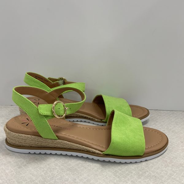 Green Sandals Flats Isaac Mizrahi Live Qvc, Size 10 Online now